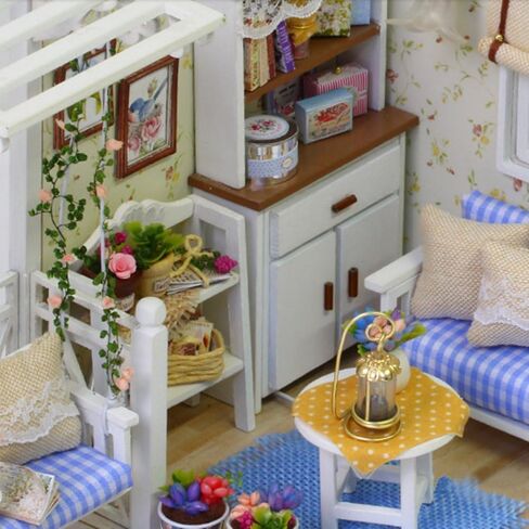 Flever Dollhouse Miniature DIY House Kit Creative Room with Furniture for Romantic Artwork Gift(Kitten Diary) in Saudi Arabia