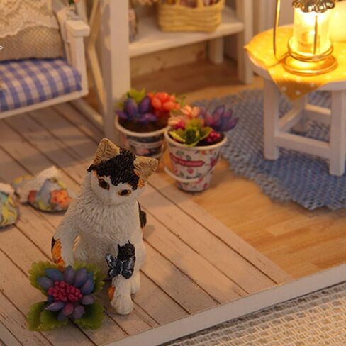 Flever Dollhouse Miniature DIY House Kit Creative Room with Furniture for Romantic Artwork Gift(Kitten Diary) in Saudi Arabia