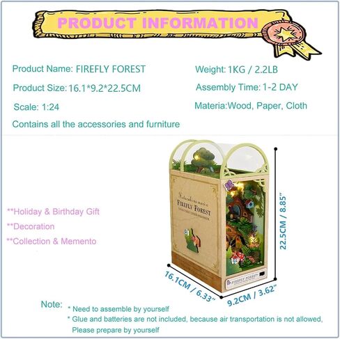 The Missing Piece ,DIY Fire Fly Forest Book Nook Kit, Led Lights, Book Nook kit in Saudi Arabia