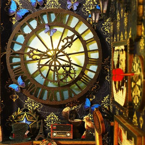 مجموعة زوايا الكتب التي يمكنك صنعها بنفسك، كتاب كتب بيت الدمى بنفسك، نهايات ألغاز خشبية ثلاثية الأبعاد، مجموعات مصغرة لزوايا الكتب مع ضوء LED للبالغين (SL7) in Kuwait