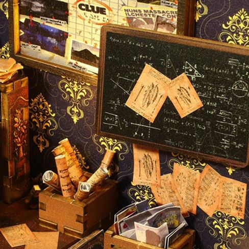 مجموعة زوايا الكتب التي يمكنك صنعها بنفسك، كتاب كتب بيت الدمى بنفسك، نهايات ألغاز خشبية ثلاثية الأبعاد، مجموعات مصغرة لزوايا الكتب مع ضوء LED للبالغين (SL7) in Kuwait