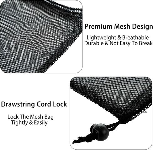 30 Pack 8 x 12 Inch Mesh Drawstring Bags, Black Nylon Mesh Bag with Cord Lock Closure, Portable Laundry Bag Storage Bag Golf Ball Bag for Jewelry Toys Sports Storage Outdoor in Kuwait
