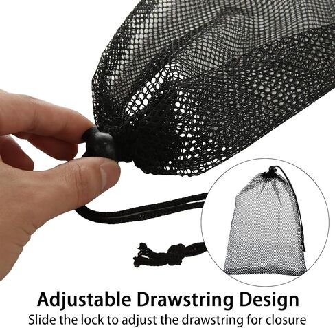 30 Pack 8 x 12 Inch Mesh Drawstring Bags, Black Nylon Mesh Bag with Cord Lock Closure, Portable Laundry Bag Storage Bag Golf Ball Bag for Jewelry Toys Sports Storage Outdoor in Kuwait