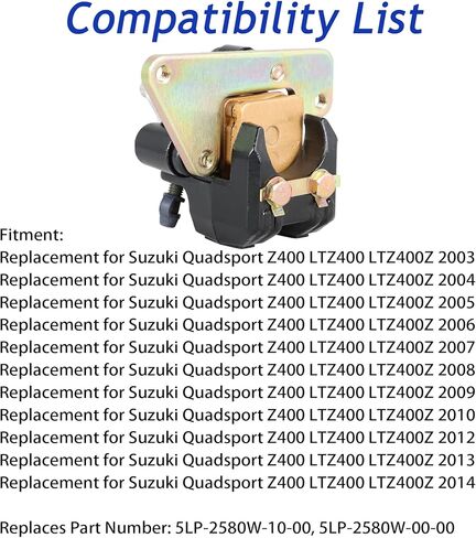 الفرجار الخلفي مع منصات استبدال لسوزوكي Quadsport Z400 LTZ400 LTZ400Z 2003-2014 5LP-2580W-10-00 5LP-2580W-00-00 in Saudi Arabia