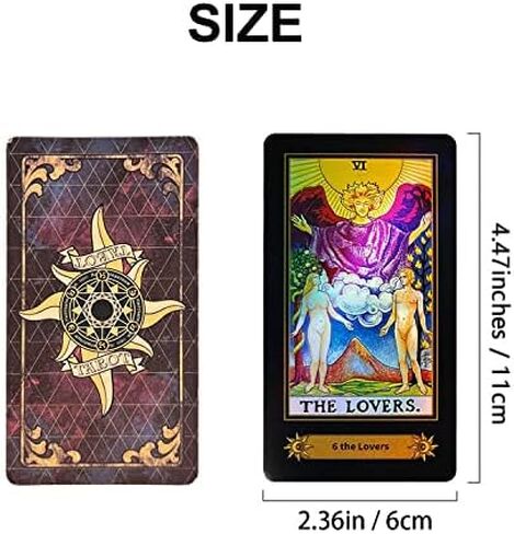 IXIGER Tarot Cards Set, 78 Surface Laser Tarot Cards Decks, Classic Tarot Cards, Travel Tarot Cards with Guidebook for Beginners in Kuwait