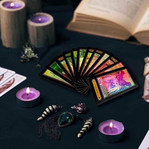 IXIGER Tarot Cards Set, 78 Surface Laser Tarot Cards Decks, Classic Tarot Cards, Travel Tarot Cards with Guidebook for Beginners in Kuwait