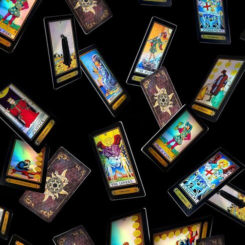 IXIGER Tarot Cards Set, 78 Surface Laser Tarot Cards Decks, Classic Tarot Cards, Travel Tarot Cards with Guidebook for Beginners in Kuwait