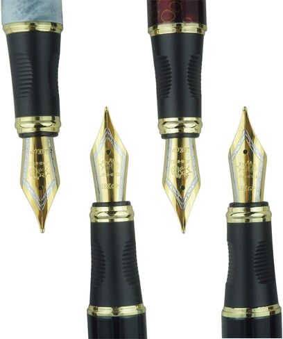 Jinhao Fountain Pen Golden Clip Medium Nib X450 With Case (Luxury Red & Golden) in Saudi Arabia