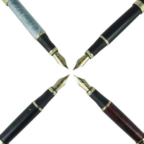 Jinhao Fountain Pen Golden Clip Medium Nib X450 With Case (Luxury Red & Golden) in Saudi Arabia