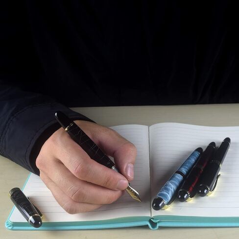 Jinhao Fountain Pen Golden Clip Medium Nib X450 With Case (Luxury Red & Golden) in Saudi Arabia
