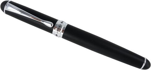 مجموعة أقلام حبر جينهاو X750 مكونة من 4 قطع، 4 ألوان (أسود، أحمر، فضي، مربعات)، سن متوسط ​​مع محول حبر، زخرفة فضية، حقيبة هدايا in Kuwait