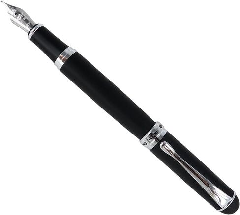 مجموعة أقلام حبر جينهاو X750 مكونة من 4 قطع، 4 ألوان (أسود، أحمر، فضي، مربعات)، سن متوسط ​​مع محول حبر، زخرفة فضية، حقيبة هدايا in Kuwait