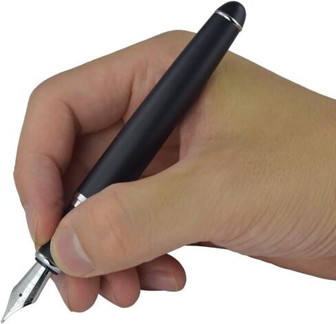 مجموعة أقلام حبر جينهاو X750 مكونة من 4 قطع، 4 ألوان (أسود، أحمر، فضي، مربعات)، سن متوسط ​​مع محول حبر، زخرفة فضية، حقيبة هدايا in Kuwait