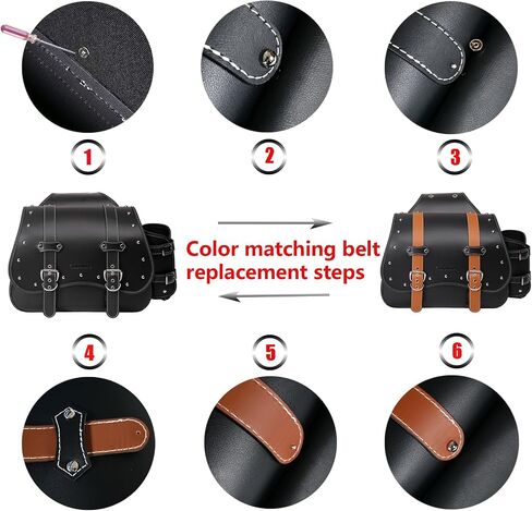 High-density Leather Motorcycle Saddebags- Throw Over Saddle bags ，Panniers Side Bags with cup holder ，Harley Sportster Waterproof, Side Tool Bag, Storage Tool Bag for Motorbike,Universal, 1 Pair in Saudi Arabia