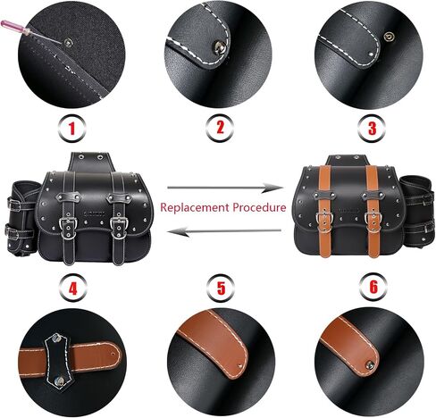 High-density Leather Motorcycle Saddebags- Throw Over Saddle bags ，Panniers Side Bags with cup holder ，Harley Sportster Waterproof, Side Tool Bag, Storage Tool Bag for Motorbike,Universal, 1 Pair in Saudi Arabia