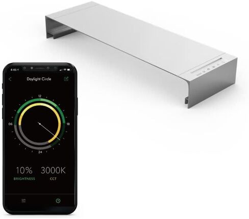 ONF Flat One + 24 بوصة 24/7 مصباح LED آلي لحوض السمك، 3000-6500K أصفر أبيض LED، تطبيق جوال يتم التحكم فيه عن بعد، شروق الشمس/غروب الشمس كامل الطيف لنمو النبات، نمط غطاء محرك السيارة لخزان الأسماك in Kuwait