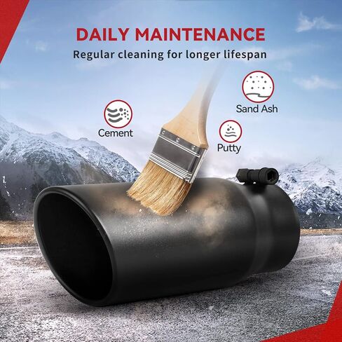 YITAMOTOR طرف عادم ديزل 4 بوصة، مدخل 4 بوصة، مخرج 5 بوصة، طرف ذيل عادم احترافي طويل من الفولاذ المقاوم للصدأ بطول 12 بوصة لأنبوب عادم بقطر خارجي 4 بوصة، سطح طلاء أسود، حافة ملفوفة، مثبت بمسمار in Saudi Arabia