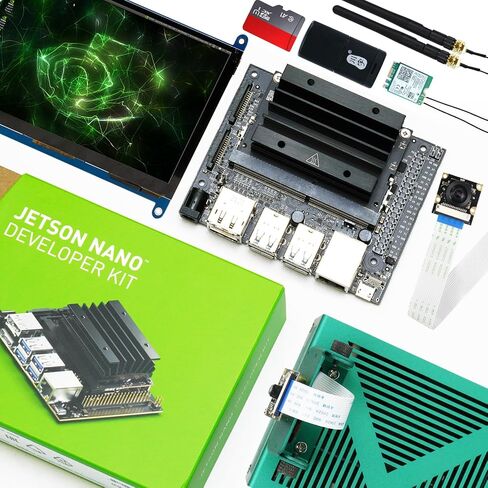 Yahboom Jetson Nano N-VIDIA لوحة التطوير الرسمية مع علبة من سبائك الألومنيوم IMX219 كاميرا 7 بوصة تعمل باللمس مجموعة أدوات تطوير ROS توفر دورات برمجة ROS (مجموعة فاخرة لمطور Jetson Nano BO1) in Kuwait