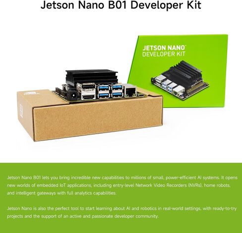 Yahboom Jetson Nano N-VIDIA لوحة التطوير الرسمية مع علبة من سبائك الألومنيوم IMX219 كاميرا 7 بوصة تعمل باللمس مجموعة أدوات تطوير ROS توفر دورات برمجة ROS (مجموعة فاخرة لمطور Jetson Nano BO1) in Kuwait