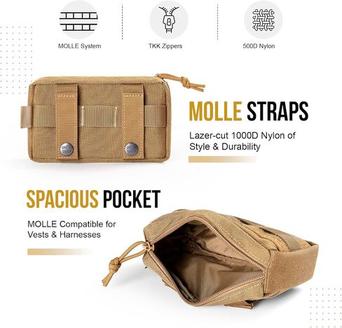 OneTigris Molle Service Dog Saddle Bag X23 Dog حقيبة ظهر تسخير الحقيبة تصميم La-zer-cut مع شرائط عاكسة للضوء لأحزمة السترات 2PCS EDC الحقائب in Saudi Arabia