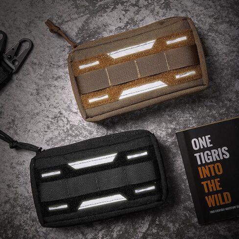 OneTigris Molle Service Dog Saddle Bag X23 Dog حقيبة ظهر تسخير الحقيبة تصميم La-zer-cut مع شرائط عاكسة للضوء لأحزمة السترات 2PCS EDC الحقائب in Saudi Arabia