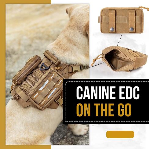 OneTigris Molle Service Dog Saddle Bag X23 Dog حقيبة ظهر تسخير الحقيبة تصميم La-zer-cut مع شرائط عاكسة للضوء لأحزمة السترات 2PCS EDC الحقائب in Saudi Arabia