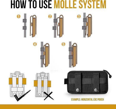 OneTigris Molle Service Dog Saddle Bag X23 Dog Backpack Harness Pouch Bag La-zer-cut Design With Light Reflective Strips For Vests Belts 2PCS EDC Pouches in Saudi Arabia