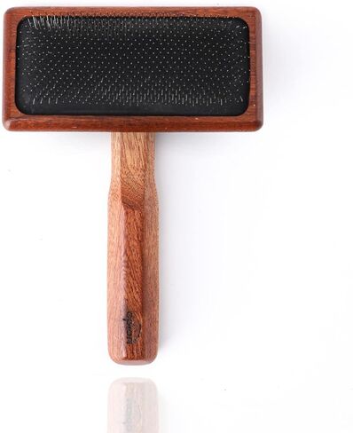 Dog Slicker Brush for Shedding, Professional Grooming Comb for Long Hair Dog Cat, Sapele Wood Body Carbon Steel Needles.(Large) in Saudi Arabia