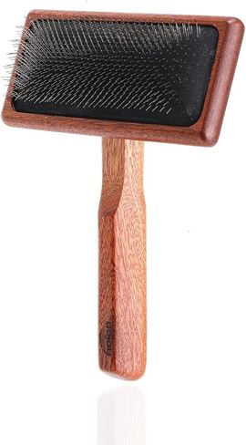 Dog Slicker Brush for Shedding, Professional Grooming Comb for Long Hair Dog Cat, Sapele Wood Body Carbon Steel Needles.(Large) in Saudi Arabia