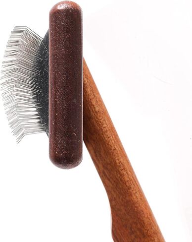 Dog Slicker Brush for Shedding, Professional Grooming Comb for Long Hair Dog Cat, Sapele Wood Body Carbon Steel Needles.(Large) in Saudi Arabia