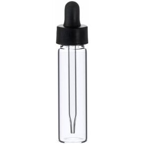 Secret for Longevity 6-Pack of 3 inches / 2 Dram / 1/4 oz / .25 oz Clear Glass Dropper Screw Cap Vial Containers 7.5mL