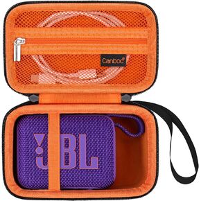 حقيبة حمل Canboc متوافقة مع مكبر صوت بلوتوث محمول JBL Go 4، جيب شبكي بسحاب يناسب كابل USB، أسود (الجراب فقط)