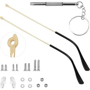 زوج واحد من أذرع استبدال النظارات المعدنية، استبدال ذراع أرجل النظارات العالمية - أرجل أذرع النظارات، براغي، غسالات لولبية، هيكل بديل للنظارات المعدنية لإصلاح النظارات in Kuwait