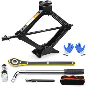 2 Ton Car Jack Kit, Tire Jack Tool Kit, Universal Car Emergency Kit with Lug Wrench, Heavy Duty Material Scissor Jack for Car SUV and Auto(4400 lbs)