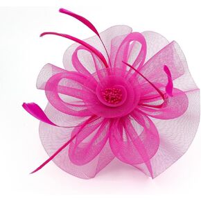 Women Fascinators Hair Clip Headwear Hat Feather Flower Cocktail Tea Party Hat Wedding Hairpin Headband