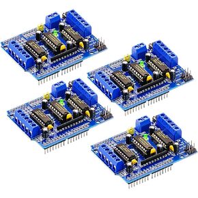 4Pack L293D Stepper Motor， DC Motor Drive Shield Stepper Motor Drive Shield Expansion Board Compatible with Arduino