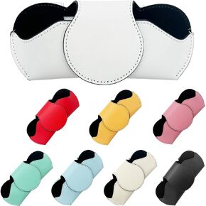 Sunglasses Holder for Car Visor, Magnetic Leather Automotive Glasses Case, Vehicle Sun Visor Eyeglasses Holder Protective Storage Box, Universal Interior Car Accessories (Black)