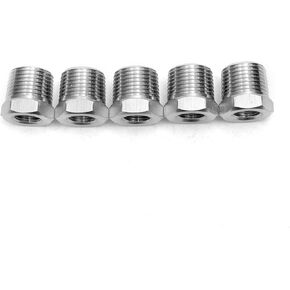 LTWFITTING Bar Production Stainless Steel 316 Pipe Hex Bushing Reducer Fittings 3/8" Male x 1/8" Female NPT Fuel Water Boat (Pack of 5)