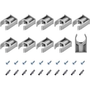 PVC Water Pipe Clips (25mm/0.98") 30Pcs, Plastic U Shaped Pipe Fitting Clamps with Screws - for Tubing Hose Water Supply, Grey