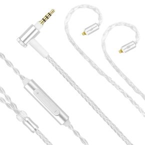 كابل MMCX Mic SE215، كابل تمديد سماعة الأذن 3.5 ملم متوافق مع سماعات Shure SE215 SE315 SE425 SE535 SE846 UE900 بطول 3.9 قدم