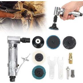 Right Angle Disk Air Sander,AG‑315BS Air Angle Die Grinder,1/4" 90° Bend Angle Pneumatic Grinding Polishing Tool with Emery Disk,Air Sanders for Auto Body Work, Grinding, Polishing, Deburring