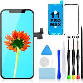 Screen Replacement for iPhone 11 Pro Max, 6.5" 3D Touch Screen Digitizer Display LCD Assembly Repair Tools Kit for A2161 A2220 A2218 with Waterproof Frame Adhesive and Tempered Glass