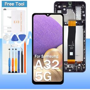 for Samsung Galaxy A32 5G LCD Touch A326B A326U A326W A326T Screen Replacement 6.5“ LCD Display Touch Digitizer Glass Assembly - Black with Frame - Tools