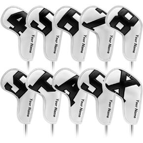 Montale Golf Iron Covers 10pcs, Golf Iron Head Covers Leather Golf Iron Covers Set Colorful Golf Iron Headcovers,Golf Club Head Covers for Iron Customize & Non-Customiz