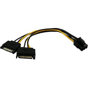 zdyCGTime 6 بوصة 6 دبوس PCI إلى 15Pin SATA Power Splitter Express Video Card محول كابل الطاقة in Kuwait