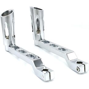 2pcs CNC Aluminum Heel/Toe Shifter Gear Shift Pedal Lever Arms& Shifter Peg for Harley Touring FL Softail Trike (Chrome)