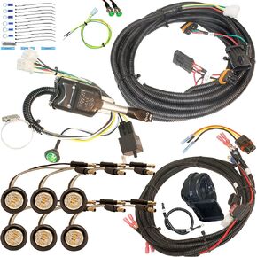 MCSADVENTURES Plug and Play Turn Signal Kit, Column Lever With Horn And Hazard, for Polaris Ranger 1000 XP Northstar - Clear Lens LED Amber Illumination