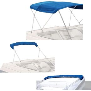 SavvyCraft 4 Bow Bimini Replacement Top Canvas Cover 4 Bow 96" L 91"-96" W Blue Color