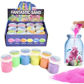 12 Pack Magic Sand, 4lbs - Atlantis Sand, Fantastic Sand Never Gets Wet Magic Sand - Amazing Hydrophobic Space Sand,Colored Play Sand Toys for Kids & Adults - 6 Colors