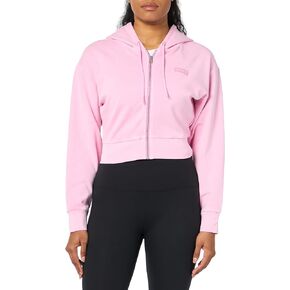 HUGO Women's Cropped Hooded Zip Up Sweatshirt